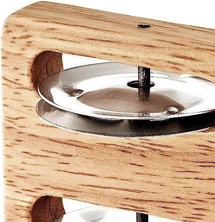 Meinl Professional Heel Brown Wooden Foot Tambourine with Double Row Jingles
