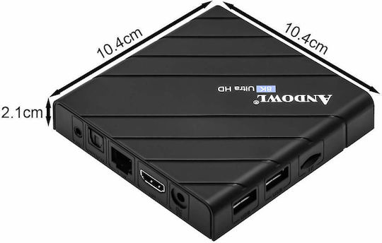 Andowl TV Box TV8.Mini 8K UHD with WiFi USB 2.0 4GB RAM and 64GB Storage Space with Operating System Android 13.0