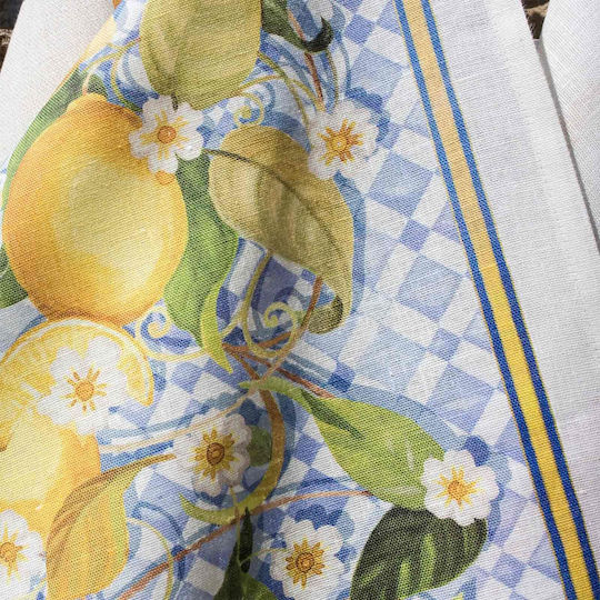 Tessitura Toscana Telerie Linen Tablecloth Sevillana Orange 170x170cm