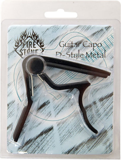 Gewa Metallic Trigger Capo for Classic Guitar Fire&Stone D-Style Classical Aluminium Black