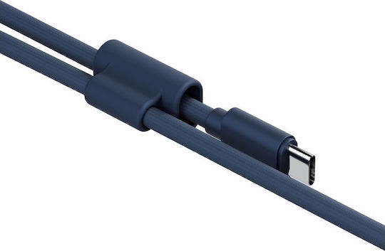 Energea Плетен USB 2.0 Кабел USB-C Мъжки - USB-C 240W Захранване (PD) Син 1.5м