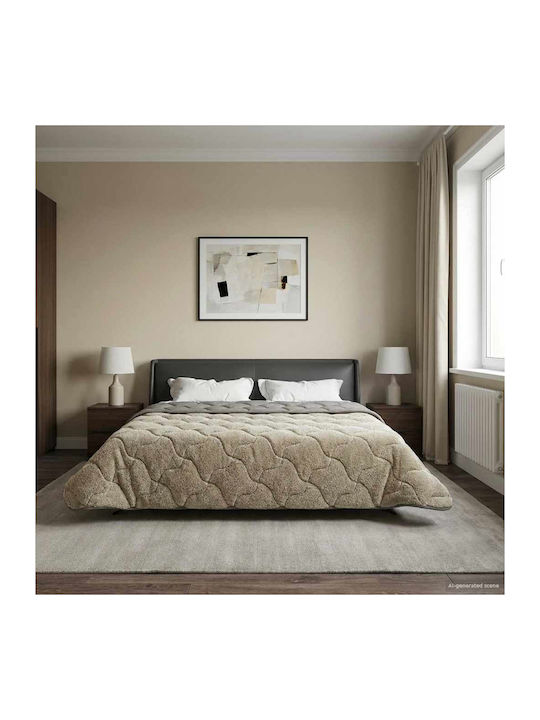 vidaXL Fleece Double Blanket 200x200cm Light Gray