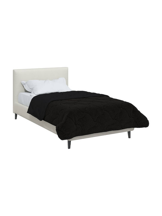 vidaXL Decke Vlies Einzeln 155x220cm Schwarz