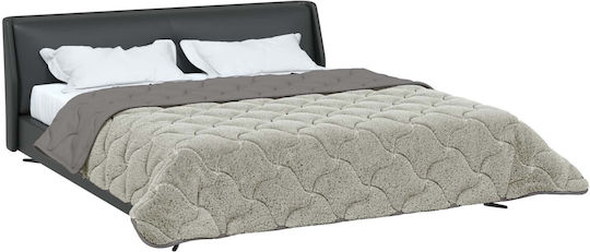 vidaXL Κουβέρτα Fleece Διπλή 200x200εκ. Ανοιχτό Γκρι