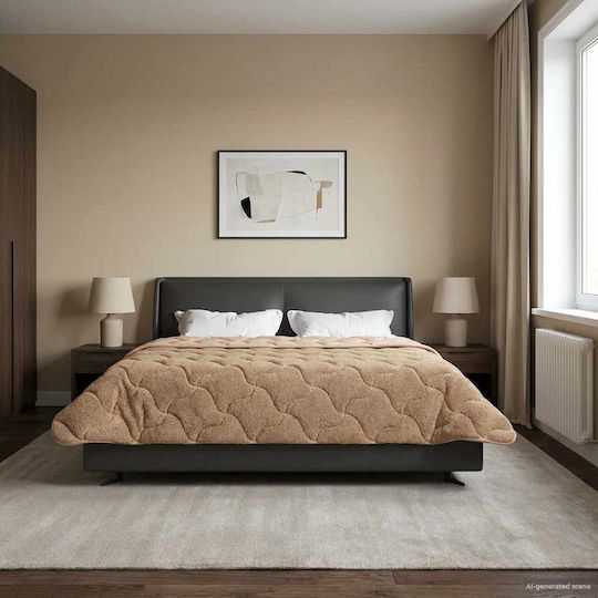 vidaXL Fleece Blanket Super King Size 220x240cm Taupe