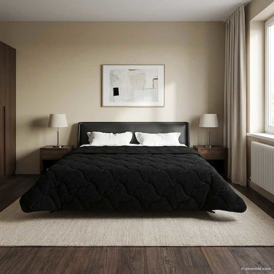 vidaXL Fleece Decke Übergröße 220x240cm Schwarz