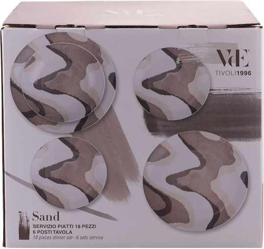 Villa D'Este Beige Porcelain Dinnerware Set 18pcs