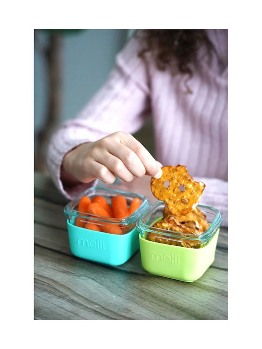 Melii Set Glass Green Lunch Boxes 160ml 3 Pieces