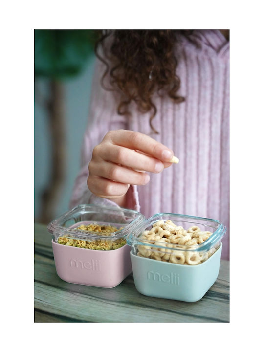 Melii Set Glass Green Lunch Boxes 160ml 3 Pieces