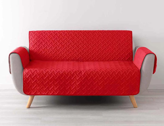 Douceur d'Intérieur Wohnzimmerset Elastische Abdeckungen Lounge Rot 179x179cm