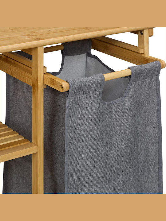 Relaxdays Ράφια Καλάθι Απλύτων Bamboo 34lt Πολύχρωμο