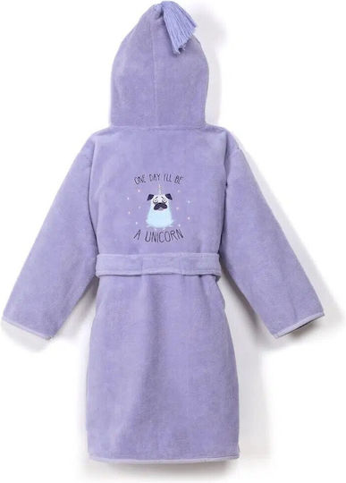 La Millou Kinderbademantel Lila mit Kapuzen-