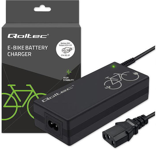 Qoltec Charger Qoltec Electric Bicycle 36v/42v 2a C14-iec-3pin Power Cable