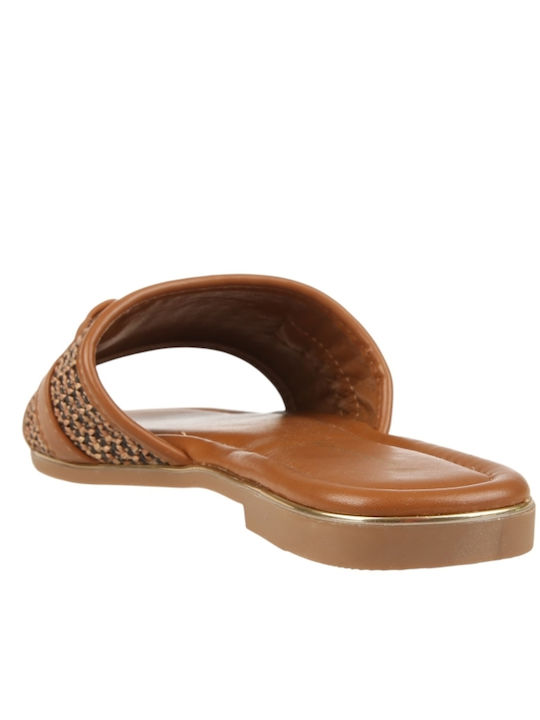 Damen Flache Sandalen Braun