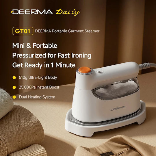 Deerma GT01 Ατμοκαθαριστής Ρούχων Χειρός 1200W με Δοχείο 100ml Λευκός