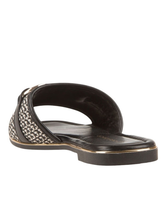 Damen Flache Sandalen Schwarz