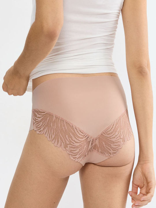 Micro High Waist Women's Slip with Lace Desert Sand