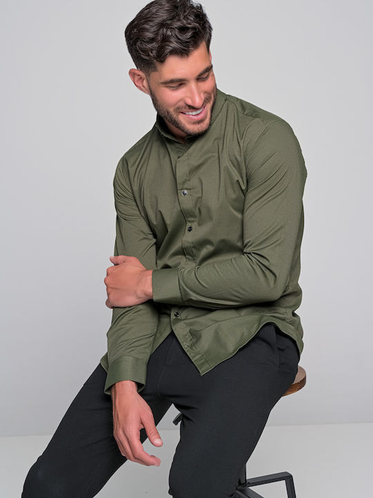 Hernando Long Sleeve Shirt in Regular Fit Khaki