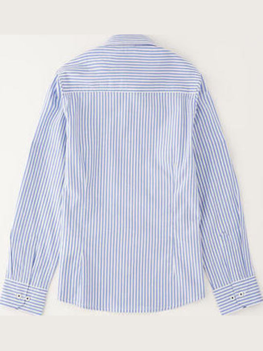 Kids Striped Long-Sleeved Light Blue Shirt