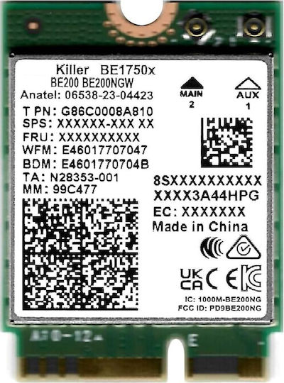 Network Card Wifi7 5800mbps Intel Killer Be1750