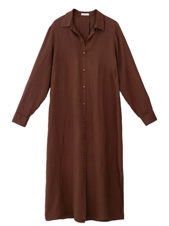 Midi Hemdkleid Braun
