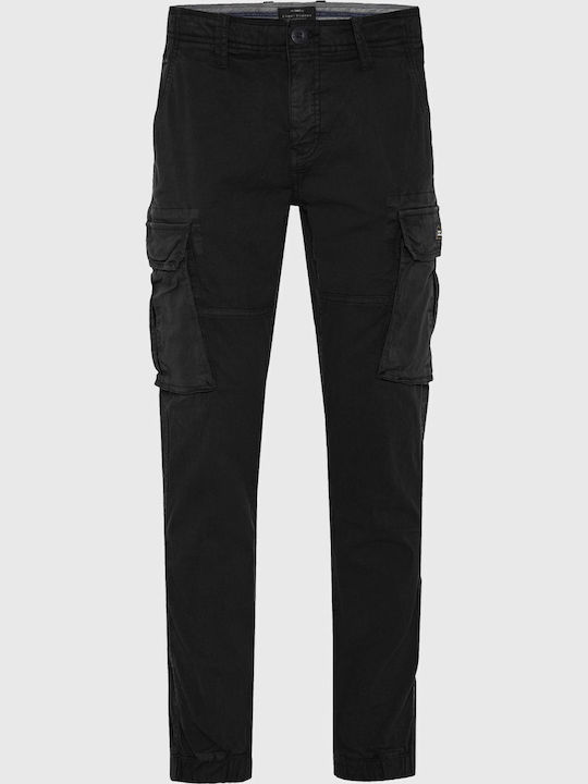 Cargo Elastic Trousers in Regular Fit Black