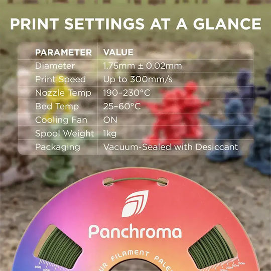 Panchroma Mattes PLA 3D Drucker Filament 1.75mm Armee Rot 1 Stück (Spule)