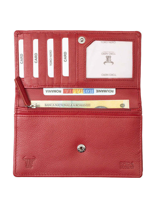 Leder Damenbrieftasche mit RFID Rot