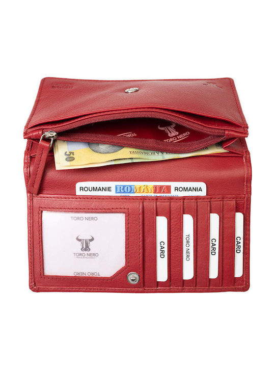Leder Damenbrieftasche mit RFID Rot