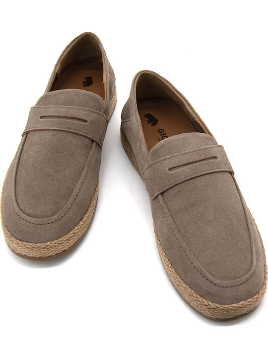 Suede Ανδρικά Μοκασίνια σε Μπεζ Χρώμα