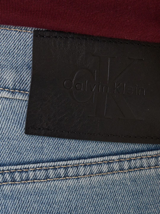 Ανδρικό Παντελόνι Τζιν Ελαστικό με Slim Straight Εφαρμογή Μπλε