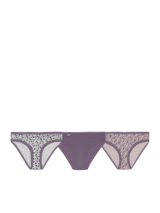 Βαμβακερά Γυναικεία Slip 3Pack Λιλα