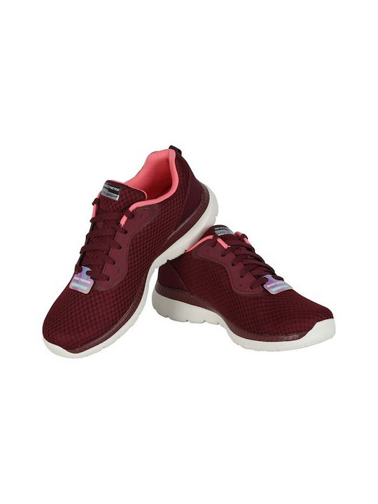 Mesh Lace Up Memory Foam Damen Sportschuhe Laufen Rot