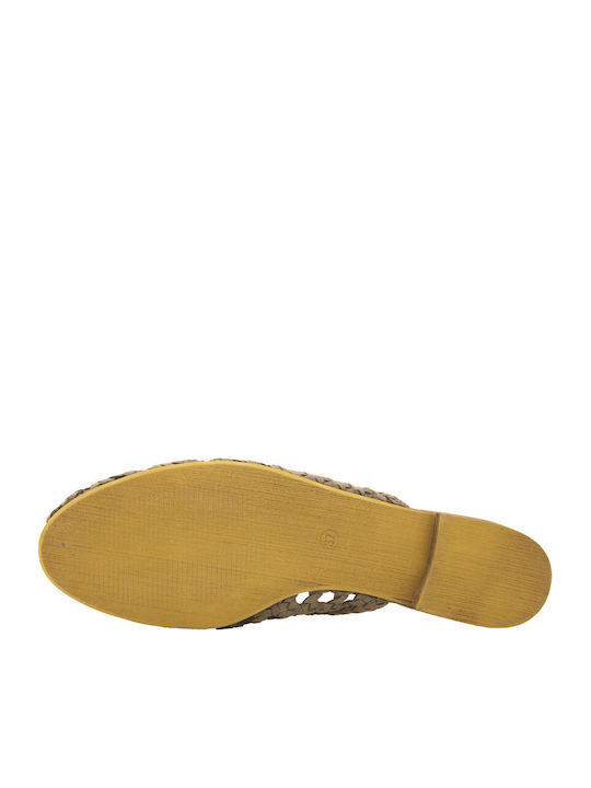 Taupe Damen Pantoletten mit Absatz