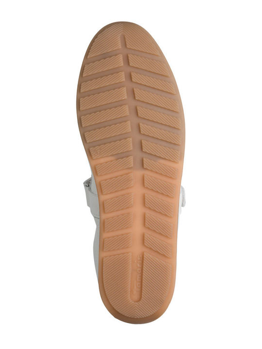 Leather Women's Ballerina Shoes in White Colour