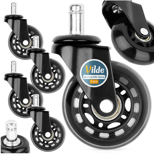 Vilde Metallic Furniture Wheel with Wheels 6.3x6.3cm 5 Pieces