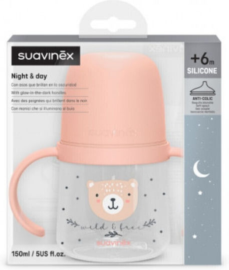 Suavinex Educational Silicone Baby Sippy Cup with Handles Pink for 6m+ 150ml