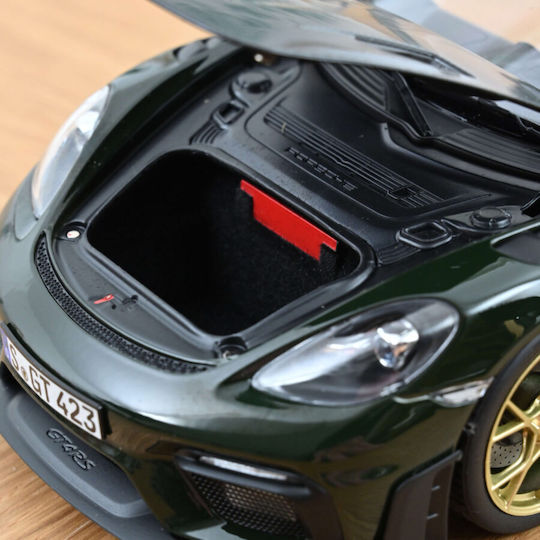 Porsche 718 Cayman GT4 RS 2023 Weissach Pack Verde Mașină Model 1:18 Norev