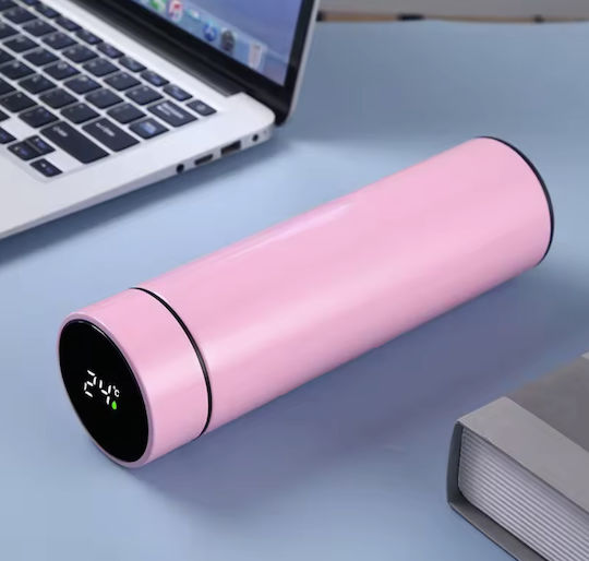 Stainless Steel Thermos Glass 500ml Pink