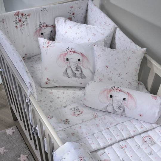 Down Town Home Standard Crib Bumper Inside Pink - Purple 70x140cm