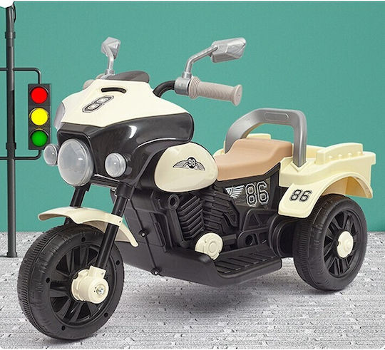 Motocicletă Pentru Copii Electrică Albă Pentru 8+ Ani