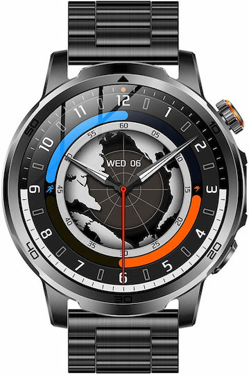 Microwear AK95 Smartwatch mit Herzfrequenzsensor (Schwarz Stahl)