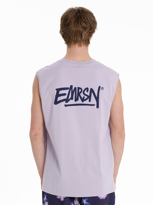 Herrenblusen Rundhalsausschnitt Lila Blau T-Shirts
