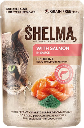 Υγρή Τροφή Γάτας Shelma Rich In Salmon Cod Beef Chicken 4x85g