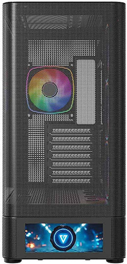 Modecom Volcano AQ500 Gaming Midi Tower Кутия За Компютър Със Страничен Прозорец И ARGB Осветление Черна