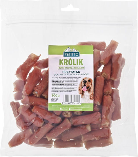 Petitto Hundeleckerlis Imbiss Reis Sticks Kaninchen 500g
