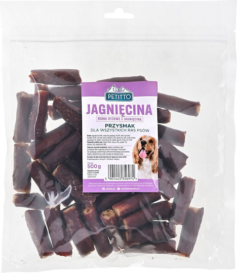 Dog Treats Snack Dogs Petitto Rice Sticks Lamb 500g