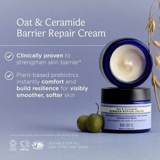 Neal's Yard Remedies Oat & Ceramide 24h Moisturizing Face Cream with Ceramides & Prebiotics 50ml