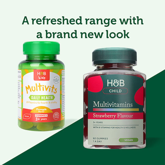 Holland & Barrett Multivitamins for Energy Immune Support & the Nervous System Strawberry 60 Gummies