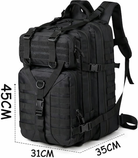 Jetbags Rz093 Tactical Στρατιωτικό Σακίδιο Πλάτης 43l Αδιάβροχο Military Backpack Camping Μαύρο